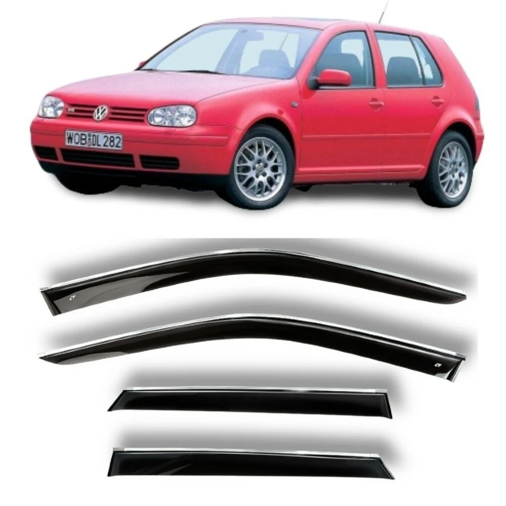 Дефлекторы окон хром полоска молдинг Cobra Tuning V20499CR на авто VW Golf lV Hb 5d 1999-2005