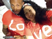 Camiseta de manga corta de algodón para parejas, ropa con corazón impreso para parejas, camiseta informal de Navidad, Top holgado de marca