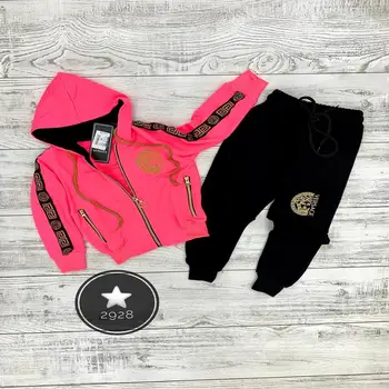 

Versace Girl Clothing Sets 3T-12T Size Two Pieces Pink Color Versace Girl Clothes Teenage girls' clothes free shipping clothes