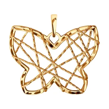 

Sokolov gold pendant with diamond face, fashion jewelry, 585, women's male, pendants for neck women