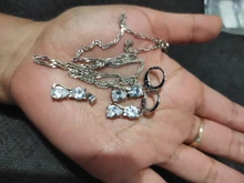 Conjunto de joyas de plata de ley 925 con Zirconia cúbica, collar con colgante de gato y gatito, con pendientes de palanca