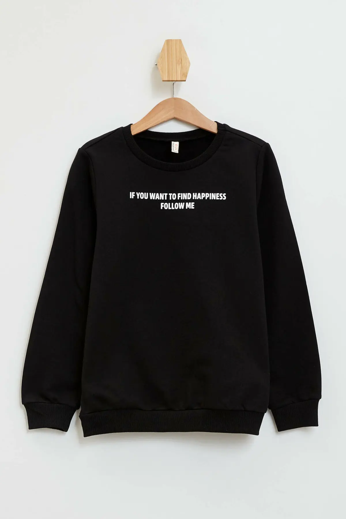 DeFacto New Girl Fashion O-neck Sweatshirt Girls Casual Letter Pattern Pullover Kids High Quality Tops Autumn Black-M4565A619WN