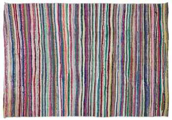 

Handmade Multicolor Vintage English Striped Rug Area Rug 155x224 Cm-5'1''X7'4''