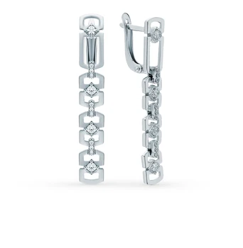 

Silver earrings with cubic zirconia sunlight sample 925