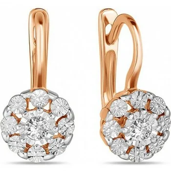 

Lucas gold earrings with 2 red gold diamonds