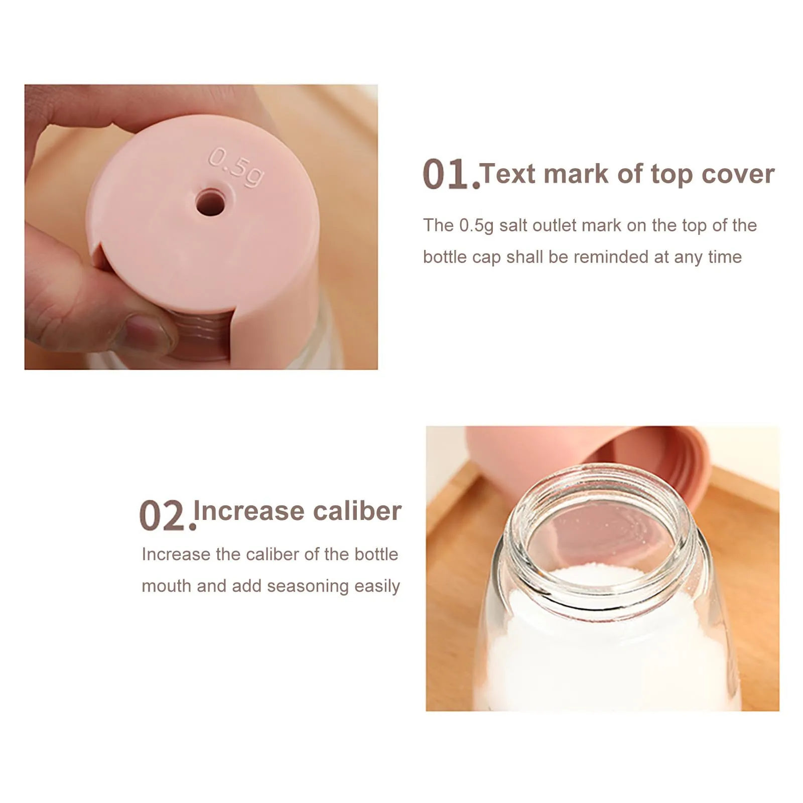 Glas Quantitative Salzstreuer Gewürzglas Salz Zuckerstreuer Pfeffer Flaschenhalter BBQ Gewürzbehälter Vorratsdose Küchenwerkzeug_voghion.com