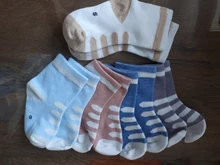 Calcetines de algodón suave para niños de 0 a 6 años, 5 par/lote, Linda y cálida caricatura, a rayas, de moda, para escuela, Otoño e Invierno