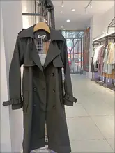 SLPBELY-gabardina con solapa para mujer, abrigo largo informal con cinturón de doble botonadura, abrigo para invierno, prendas de vestir exteriores, M-4XL