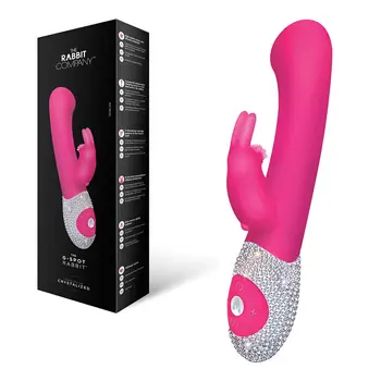 

Vibrating massager The G-spot Rabbit decorated with rhinestones handle 22 cm.