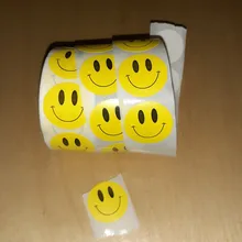 Pegatinas de coche para ordenador portátil, pegatina de retrato de cara sonriente, juguetes para niños, recompensa, pegatinas motivacionales para profesores, 500 Uds. Por rollo