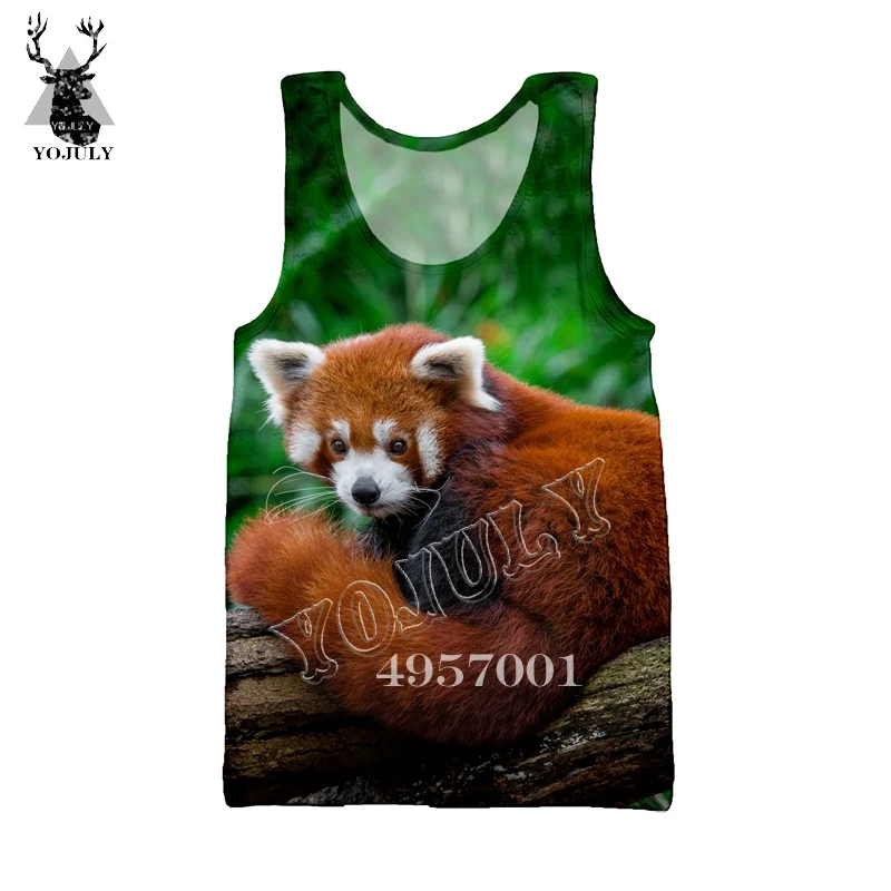 15 YOJULY 3D принт Ailurus fulgens мужской модный жилет летние рубашки без рукавов унисекс Женские повседневные топы на бретелях с круглым вырезом одежда Ve28 - Цвет: 15