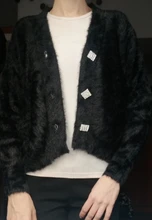 HELIAR Women Sweater Winter Buttoned Up Elegant Coat Women Velvet Jackets Casual Loose