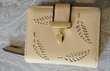 Cartera de moda para mujer, billetera corta, bolso de mano con huecos, monedero de cuero PU, tarjetero