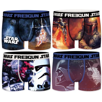 

STAR WARS Freegun Pack 4 boxer shorts printed on various mens designs made of polyester and elastane