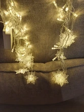Led-String-Lights Christmas-Snowflakes Holiday Party Waterproof Connectable Wave