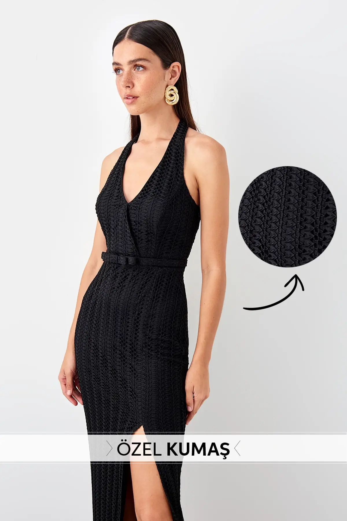 Trendyol Arched Slash детальное вечернее платье TPRSS19AE0053