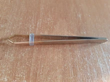 Pinzas para cejas de acero inoxidable, pinzas para la eliminación del vello facial, herramientas de maquillaje, 1 unidad