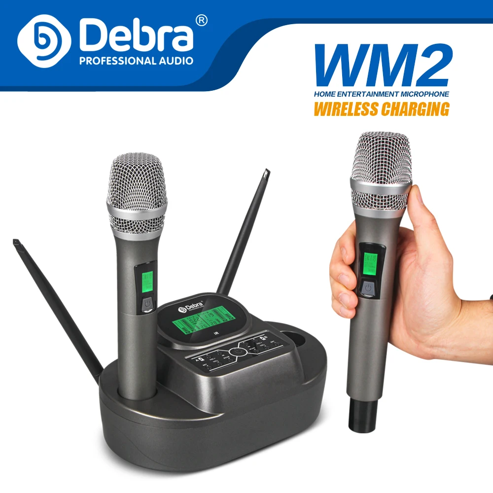Перезаряжаемый беспроводной микрофон Debra WM2 UHF с 200 точками частоты и функцией
