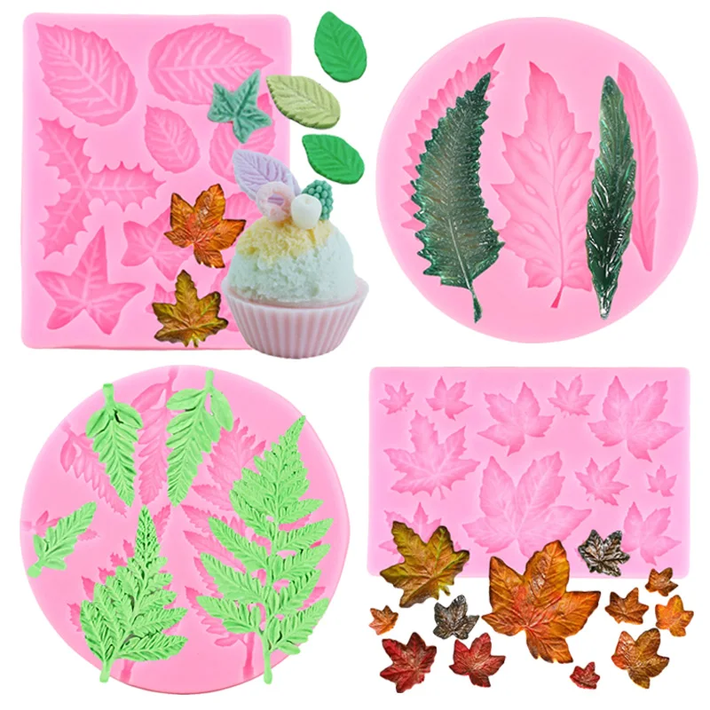 Кленовый флуоресцентный лист кекс Топпер помадные формы инструменты для