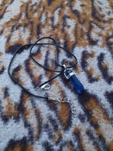 Colgante de cristal Natural con forma de columna Hexagonal para mujer, colgante de piedras, cadena de cuero, joyería