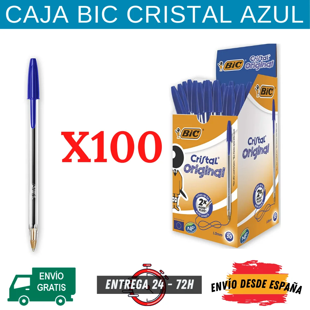 BIC Cristal Fun bolígrafos Punta Ancha (1,6 mm) – Morado, Caja de 20  unidades : : Oficina y papelería