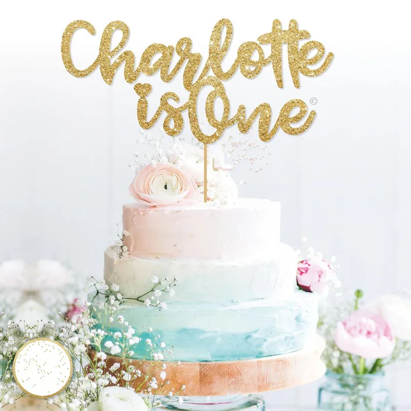 Topper Per Torta Con Nome Personalizzato Glitter Topper Per Torta Grande, Topper Per Torta D'Oro Personalizzato Primo Compleanno, Torta Paty Per Matri