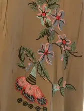 Bordado túnica de playa kaftán de playa de algodón cubierta de Saida de Praia, las mujeres traje de Bikini encubrir Pareo de playa Q882