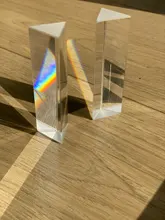 Prisma Triangular de 30x30x60mm, prismas de vidrio óptico BK7, enseñanza de física, espectro de luz refractado, arcoíris, para niños y estudiantes