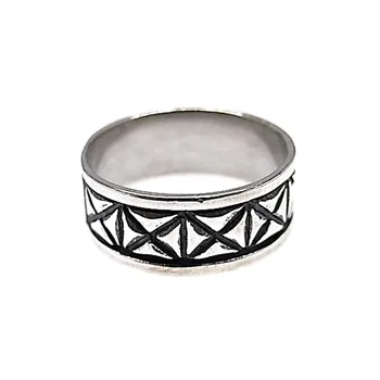 

Silver Ring 925 Sterling m gentleman oxidized crossings [AC0686]