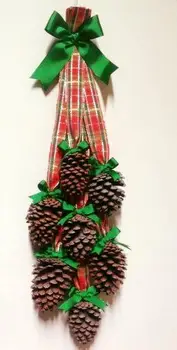 

Ebruli Green Ribbon Decorative Cone Exterior Door Ornament Exterior Door Decoration Completely Handmade Home Ornament Wall