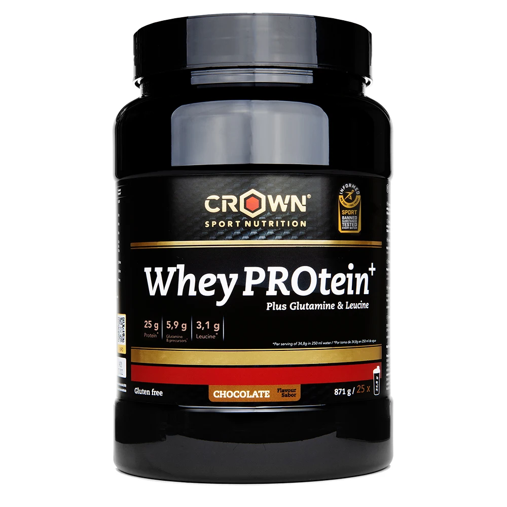 Billede af Crown Sport Nutrition, whey protein with glutamine and leucine, Antidoping, Sport, training, post train, 871 g