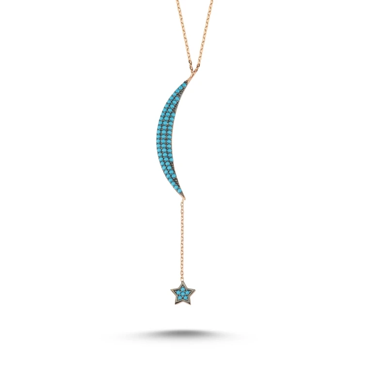 

Armagano Crescent Moon & Star nano Turquoise Stone Ghost Pendant