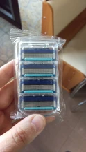 4 unids/lote cuchillas de afeitar 5 capas de cuchilla de afeitar para Gilettee de energía de fusión de afeitar BladesFor Gillette Proglide máquina