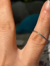 LEKANI-Anillo de boda de Color arcoíris para mujer, sortija de boda apilable del Joker, Plata de Ley 925, regalos de joyería para amigos