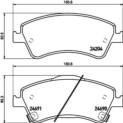 Колодки тормозные дисковые HELLA 8DB355029-721