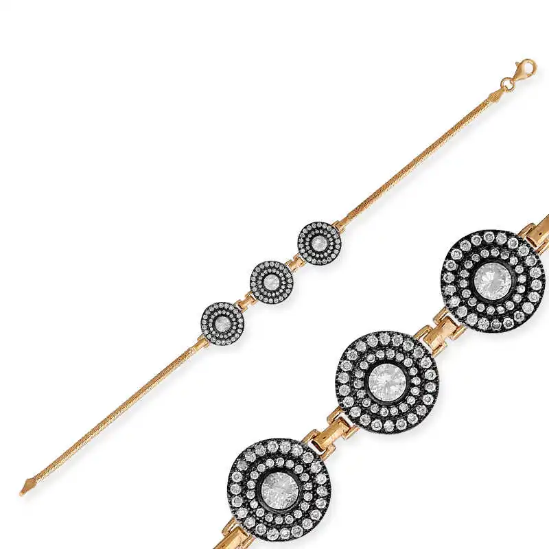 Merve Silver Round Authentic Womens Bracelet