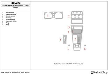 

Interior lining for Chevrolet Corvette 1977-1982. Set L273.