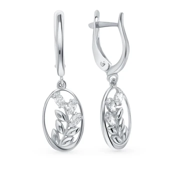 

Silver earrings with cubic zirconia sunlight sample 925 test
