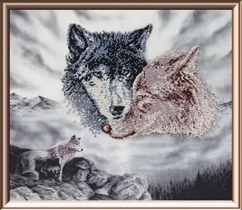 

63001 set for embroidery with beads Astrea 'Memories of wolf ', 34x40 cm