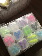 Tapones de silicona para los oídos con reducción de ruido, tapones de silicona suaves para los oídos, para natación, protectores para dormir, caja de 6 pares