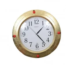 

Time Gold Gold Leaf Auspicious Wall Clock Plastic 32 cm