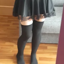 Mini Skirts Outfits Lace A-Line Pleated Patchwork Streetwear Goth-Dark Black High-Waist