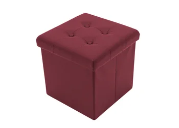 

Ottoman box padded folding model Egon burgundy color