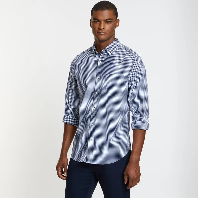 Nautica-рубашка синие квадраты и белые для men-W73001_4JN