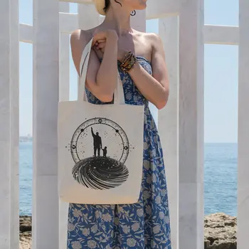 

Angemiel Bag Compass Father Son Motifs Shopping Beach Tote Bag