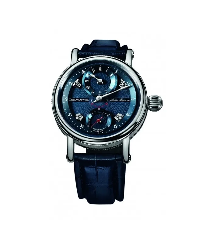 CHRONOSWISS GRAND REGULATEUR летающие механические стальные часы CH-6723-BLBL