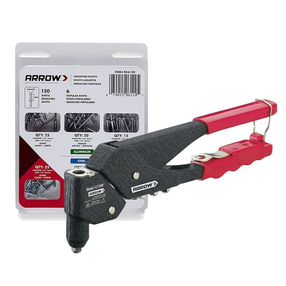 

Professional Manual Double Handle Blind Rivet Gun Pull Cap Gun Pullow Gun Pull Rivet Manual Arrow RHT300 2.5-5mm + 120 riveting
