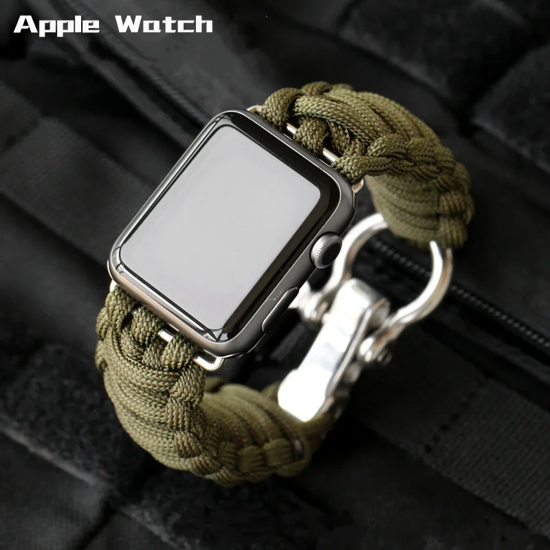 Нейлоновый ремешок для Apple watch 5, ремешок 44 мм, 40 мм, iWatch, ремешок 42 мм, 38 мм, спортивный браслет для выживания на открытом воздухе, Браслет Apple watch 4, 3, 2, 1, 44