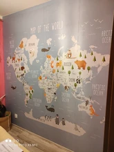 Custom Wallpaper Murals Background World-Map Bedroom Beibehang Living-Room Cartoon 3d