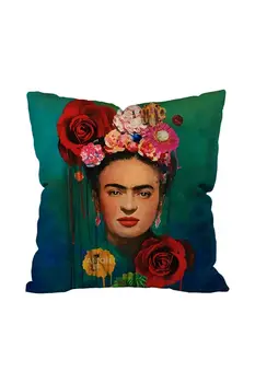 

Frida Kahlo Pattern Digital Printed Decorative Furniture Pillow Cushion Cover Bright and Vivid Colors Good Quality
